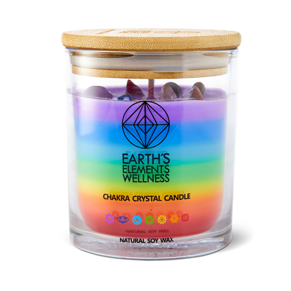 Seven Chakra Crystal Candle