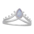 Henna Chevron Moonstone Teardrop Sterling Silver Ring
