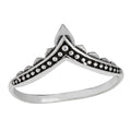 Detailed Chevron “Reaching Point” Sterling Silver Ring