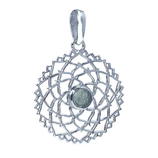 Moldavite Flower of Life Mandala Pendant