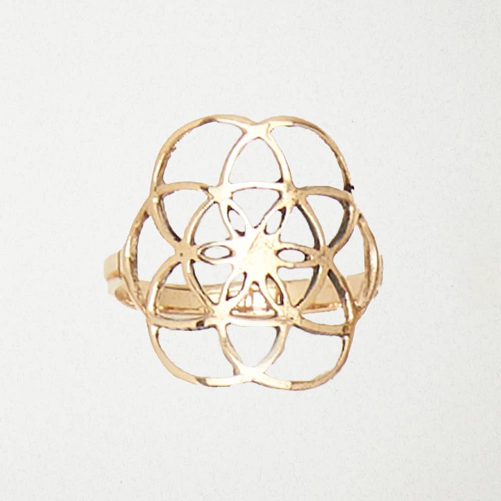 Bronze Ring - Flower of Life