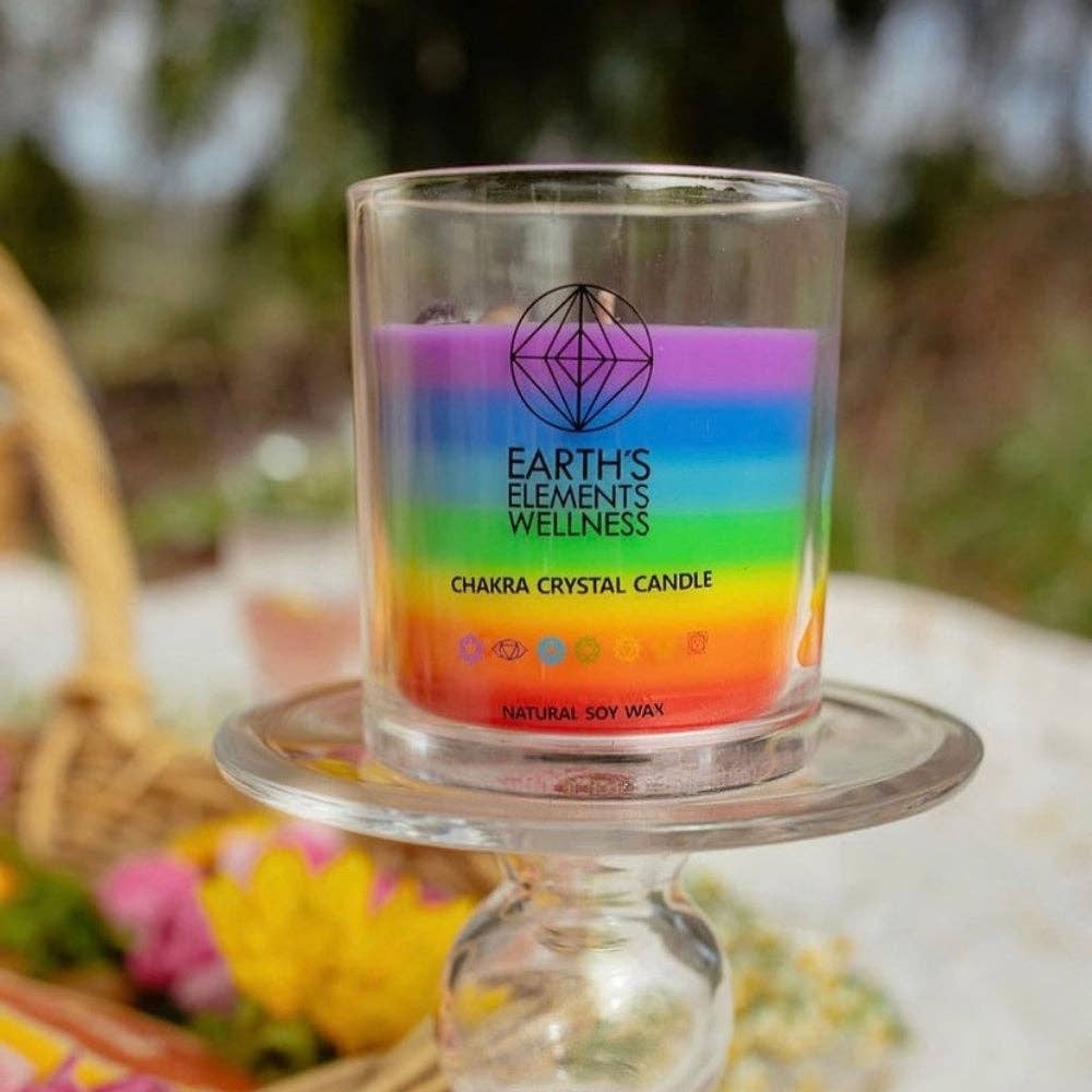 Seven Chakra Crystal Candle