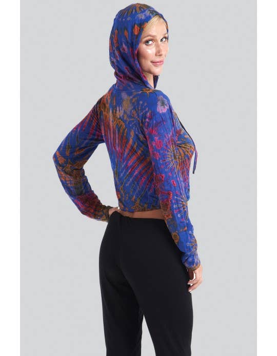 Tie-Dye Cropped Hoodie (TH-1295)