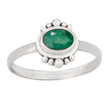 May Birthstone Emerald Sterling Silver Ring