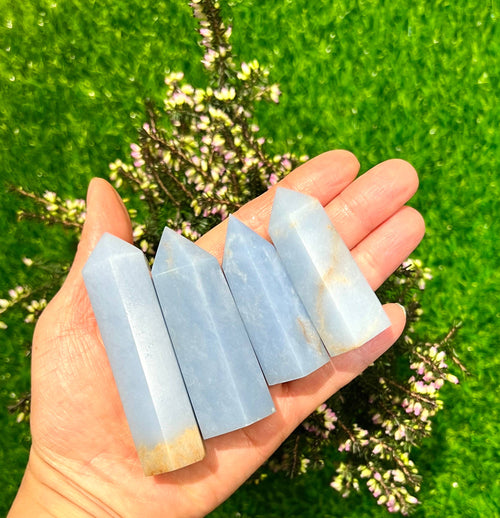 Angelite Tower Obelisk Point Crystal Energy