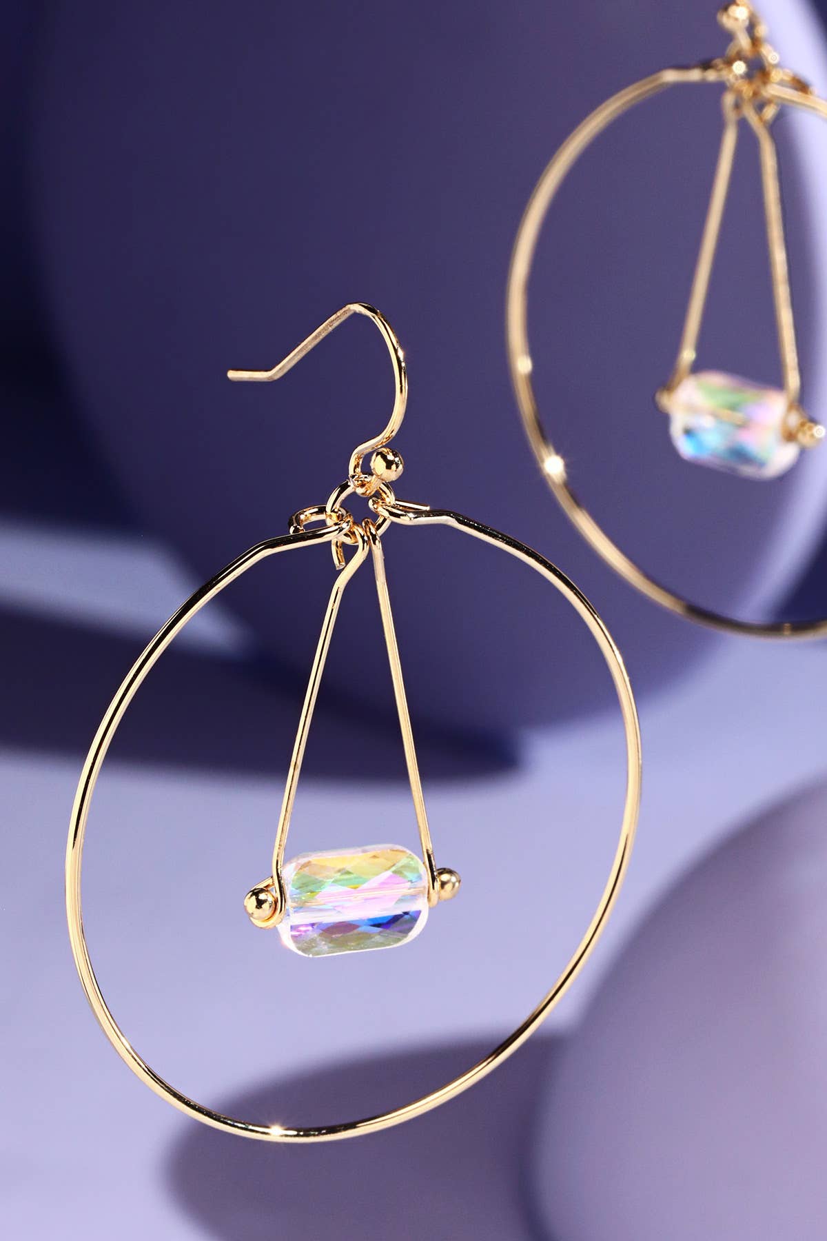 Single Bead Dangle Hoop Earrings