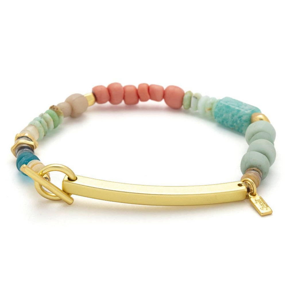 Hidden Message Bracelet: Crushing It/Amazonite/Gold