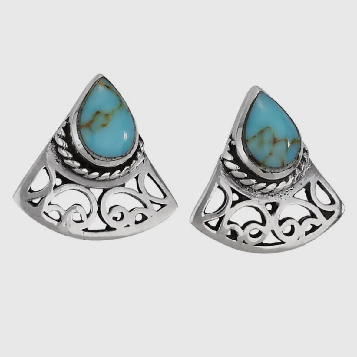 TMJ Sedona Turquoise Sterling Silver Triangle Studs