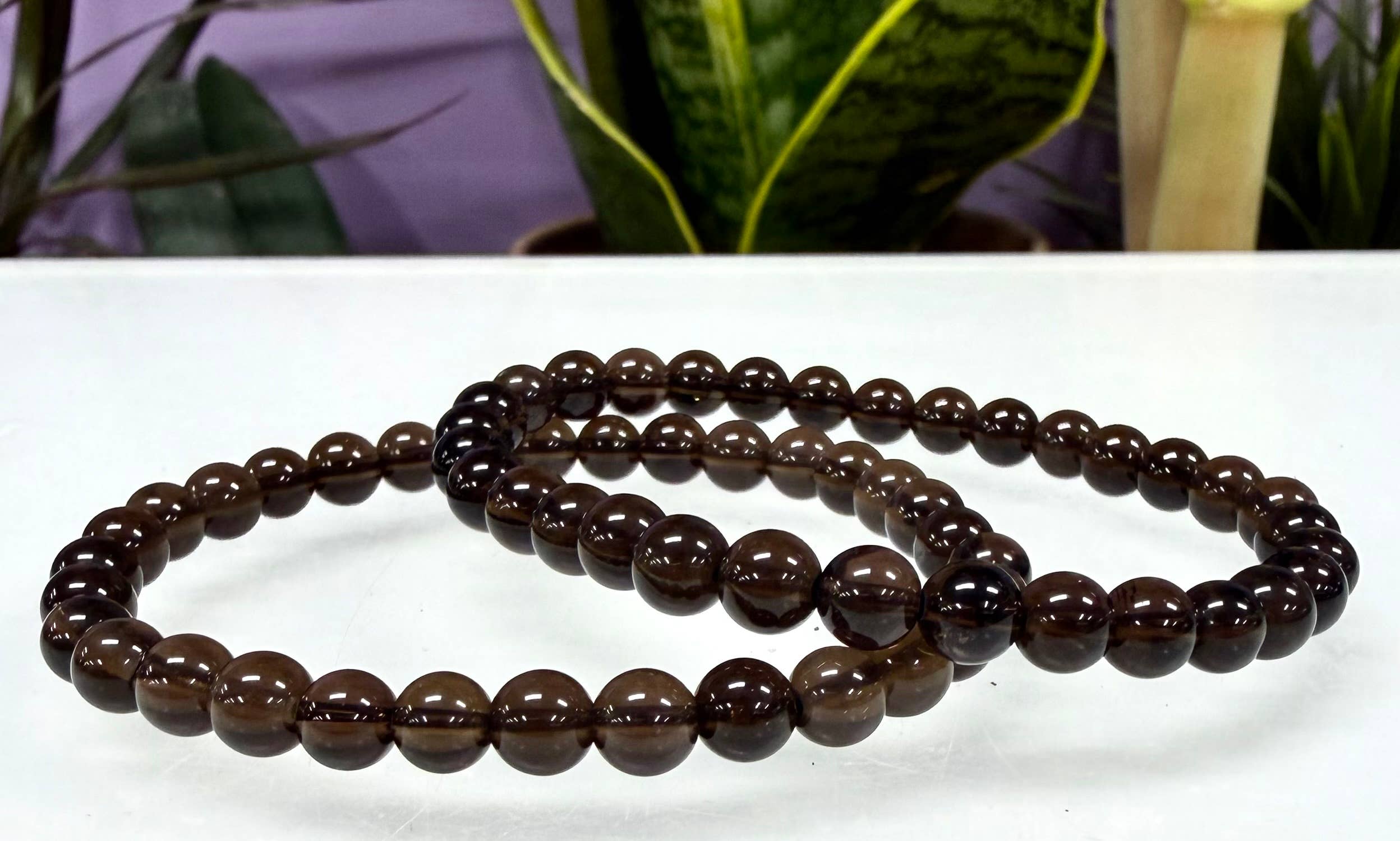 Smoky Quartz Crystal Healing Stretch Bracelet 6mm