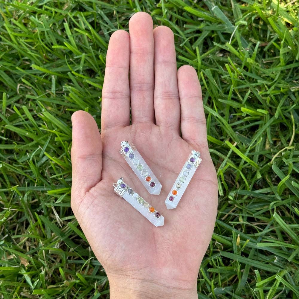 Selenite 7 Chakra Pendant