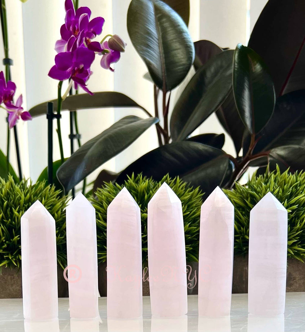 Pink Mangano Calcite Obelisk Tower Point