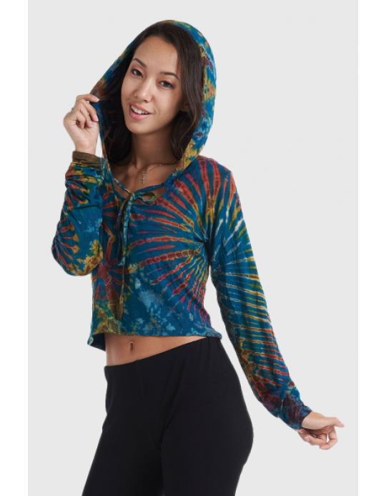 Tie-Dye Cropped Hoodie (TH-1295)