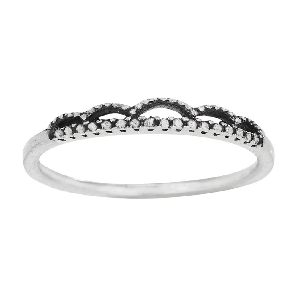 “Tiny Tiara” Petite Lace Sterling Silver Ring