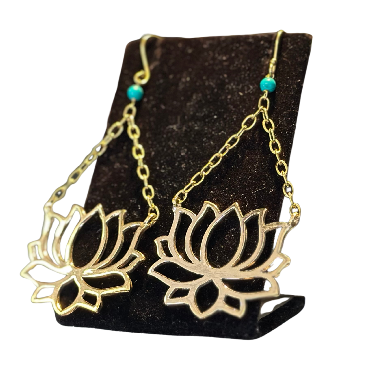 Brass Lotus Goddess Earrings