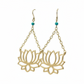 Brass Lotus Goddess Earrings