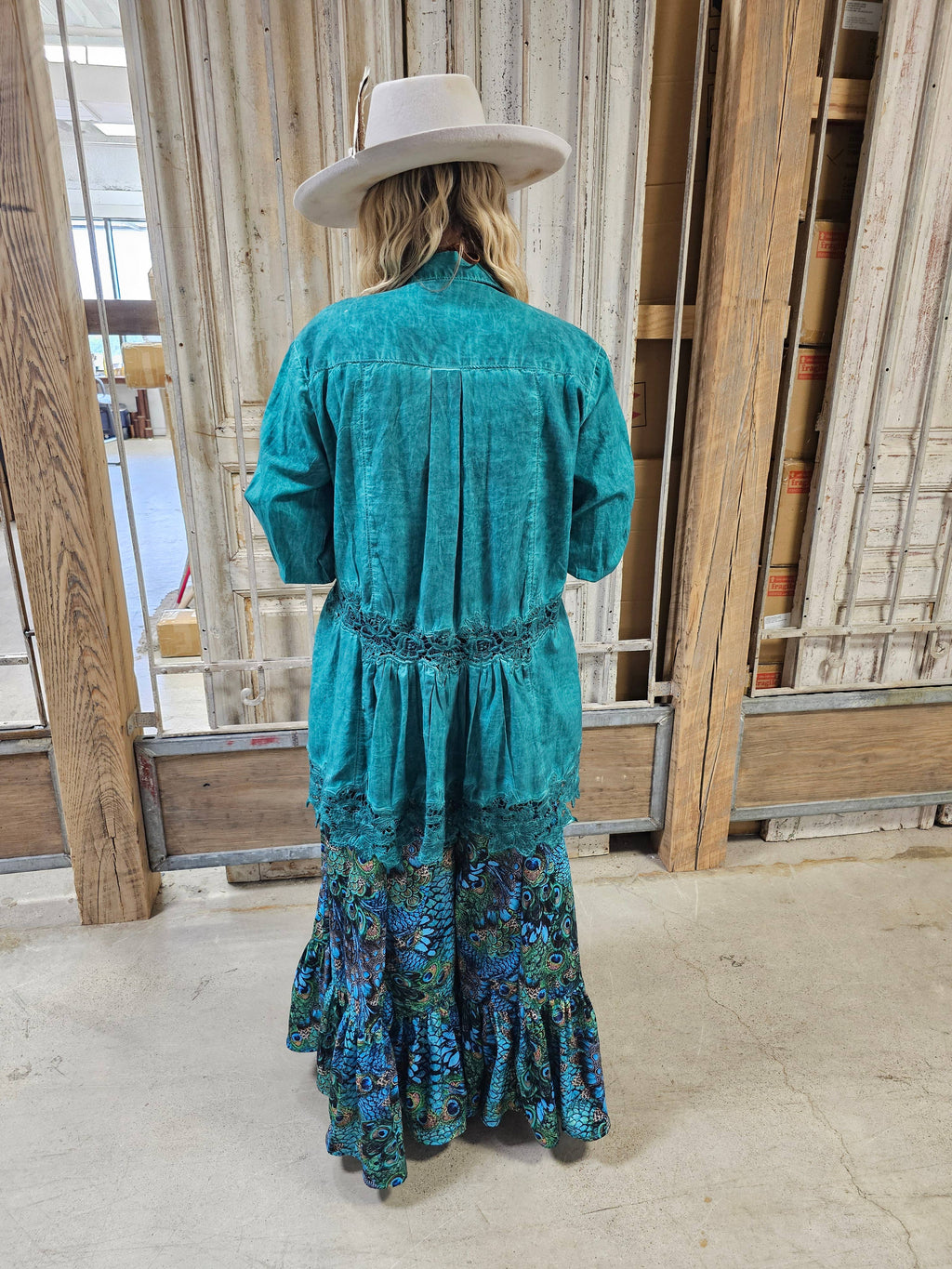 Handmade Silky Peacock Feather Pants