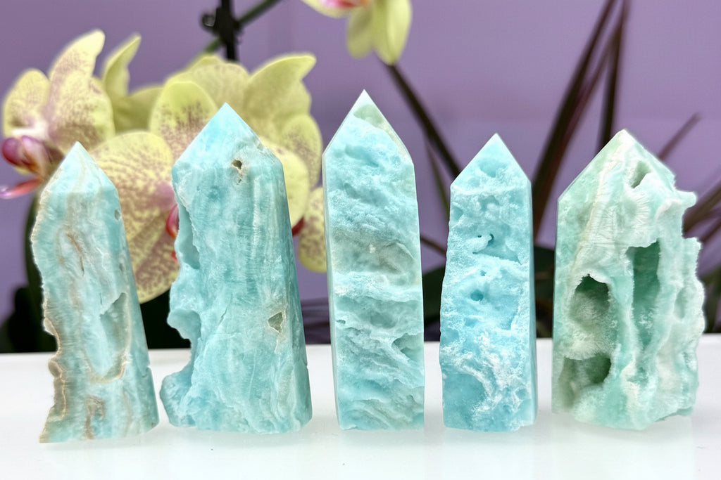 Blue Aragonite Obelisk Tower Point Crystal