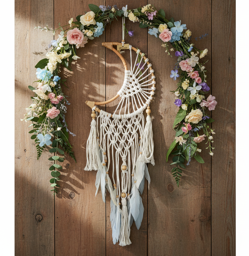 Macrame Moon Dreamcatcher