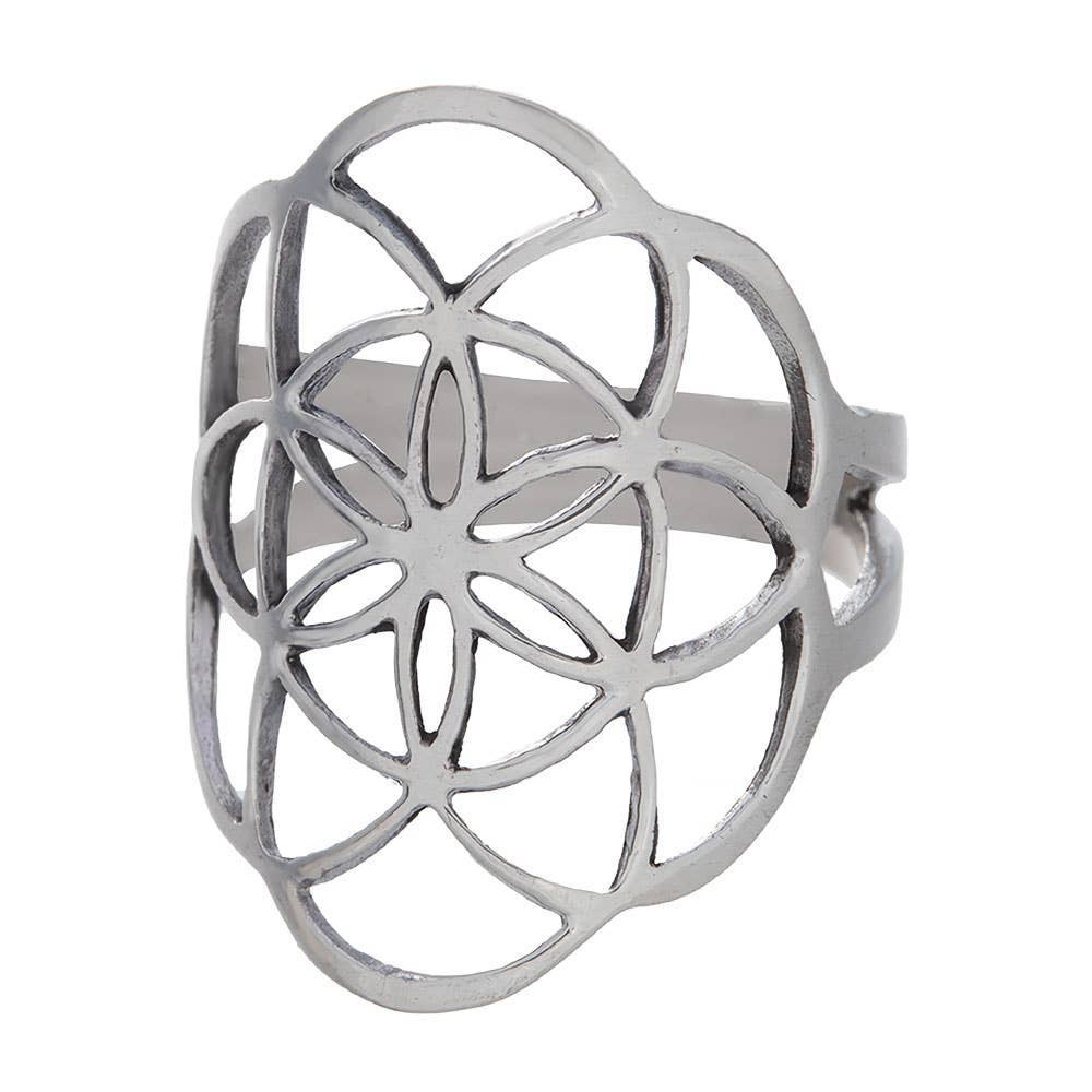 Sterling Silver Seed of Life Ring