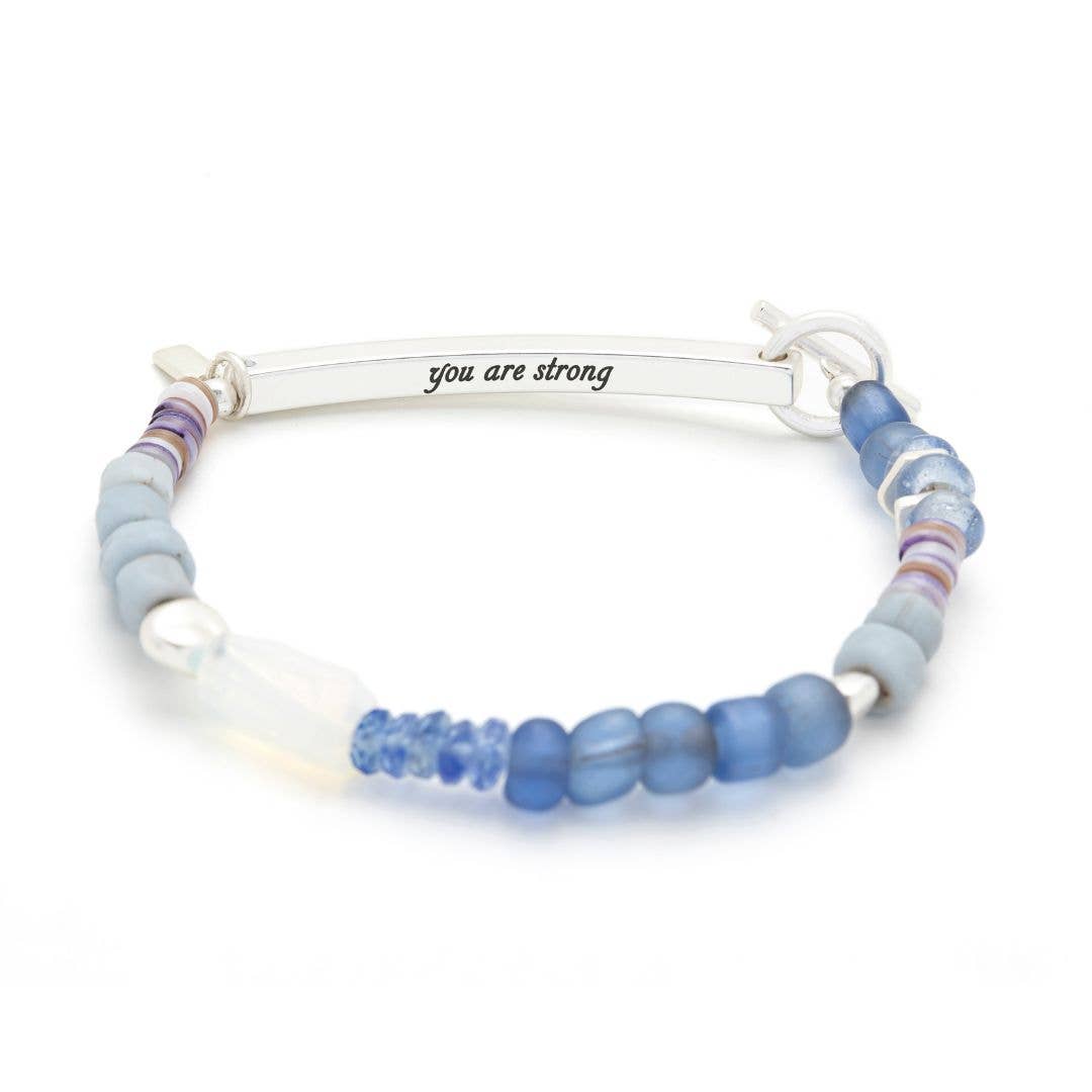 Hidden Message Bracelet: Strong/Opalite/Silver
