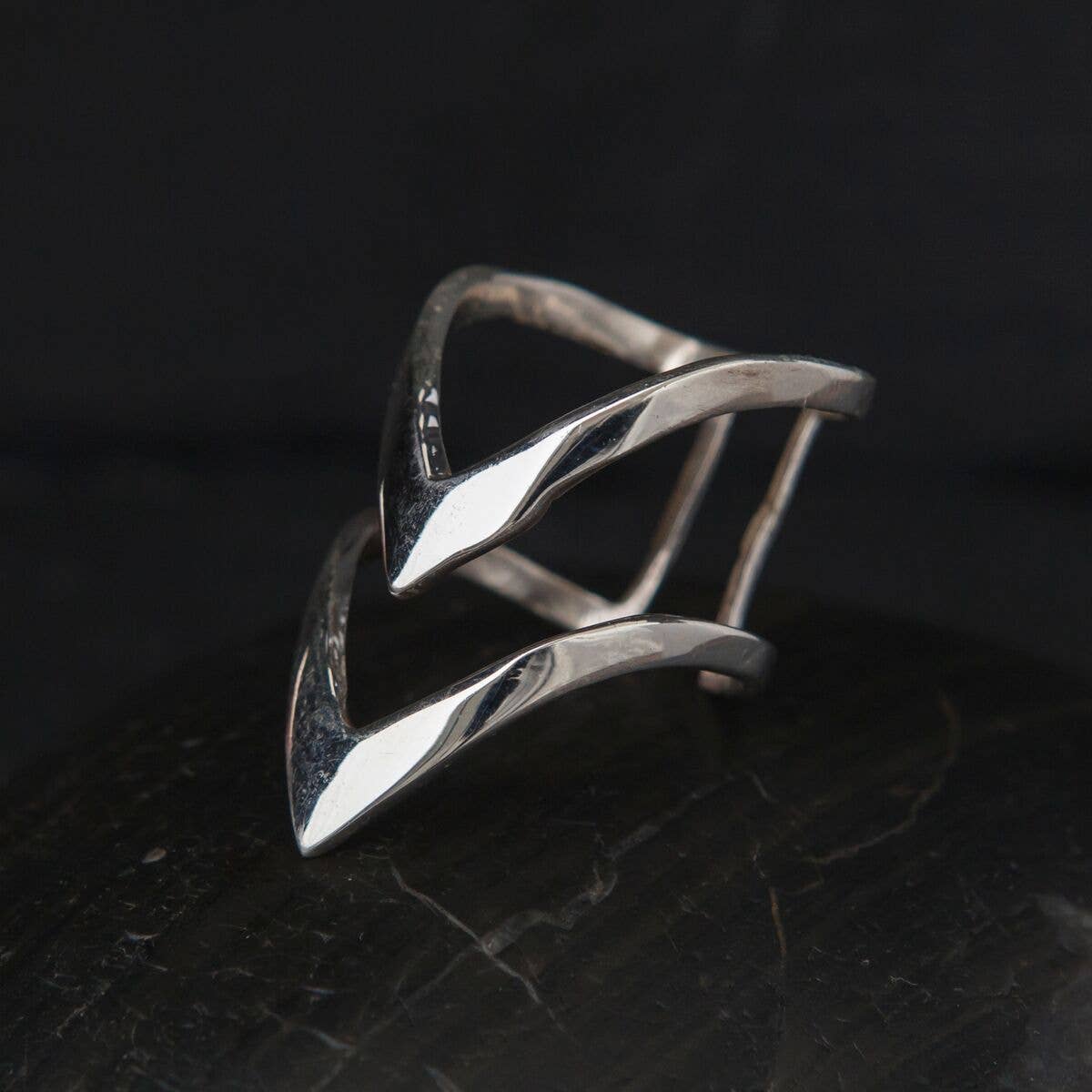 Sterling Silver Double Chevron Ring