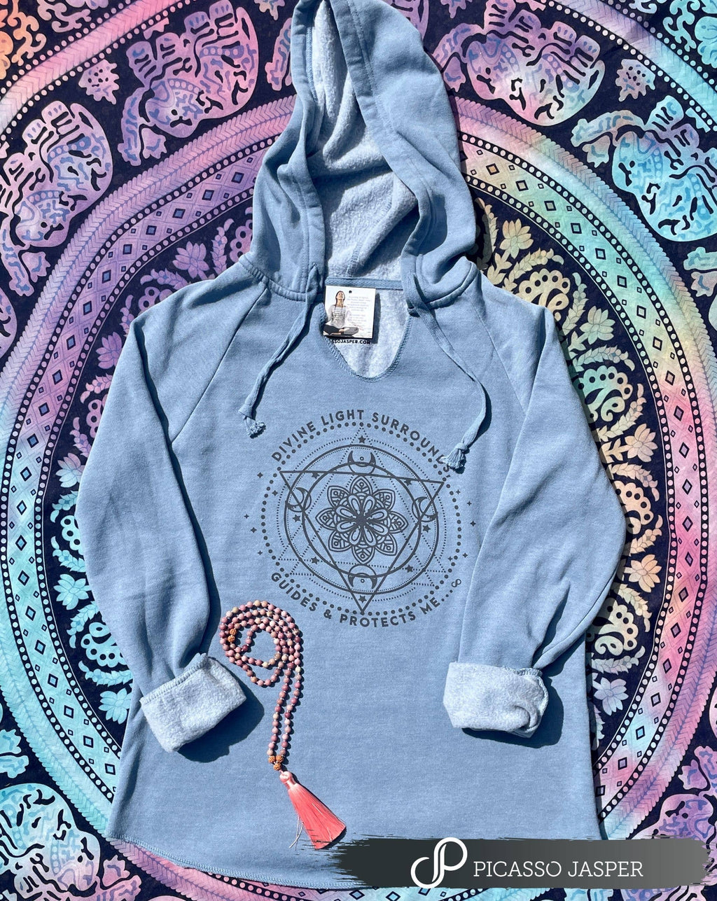 Blue Hoodie: Divine Light Surrounds Me Sweatshirt