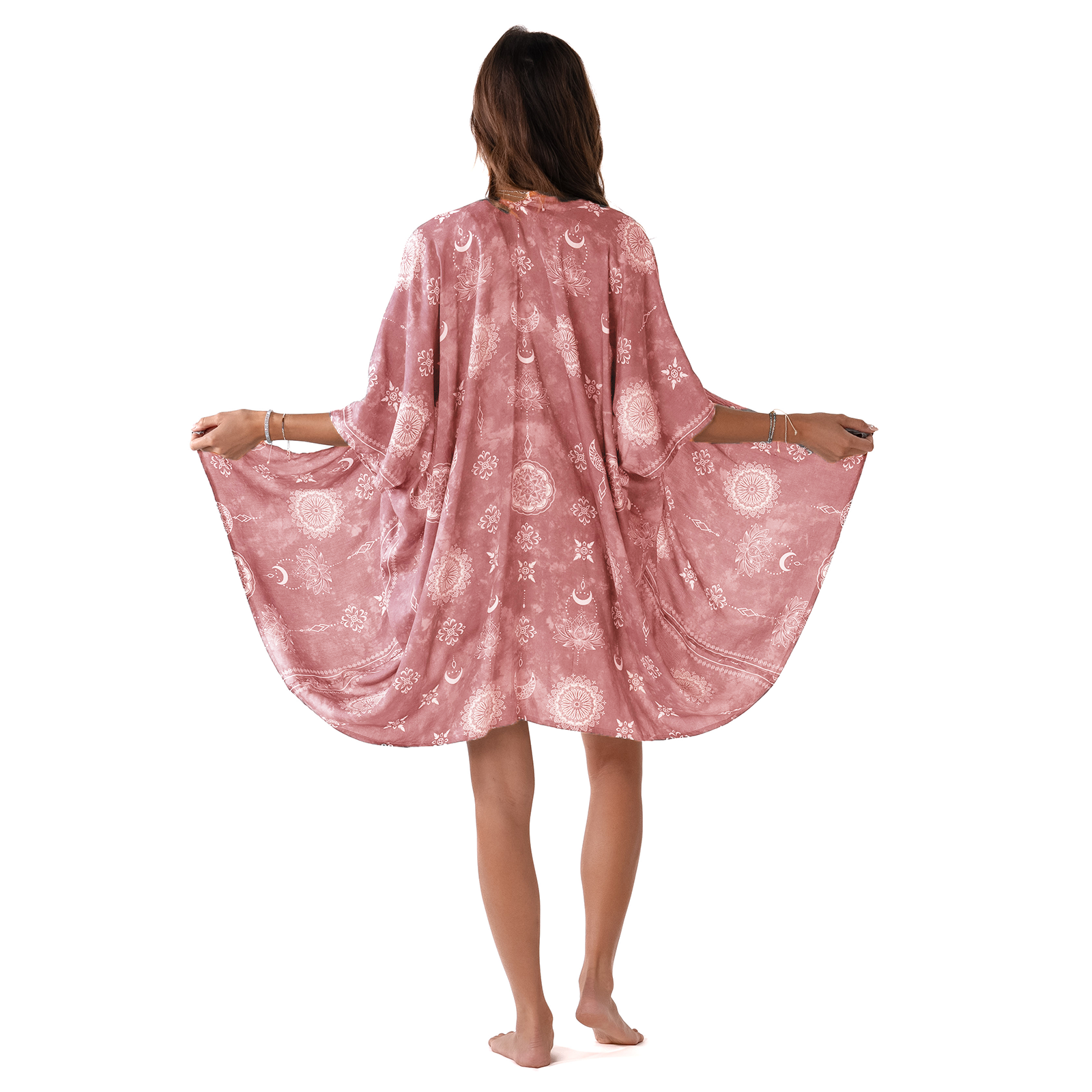 Lotus & Luna: Celestial Moon Rose Yoga Kimono