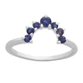 Multi Stone Iolite Fan Sterling Silver Ring