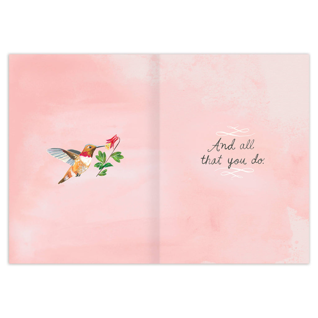 Grateful Hummingbird Thank You Card
