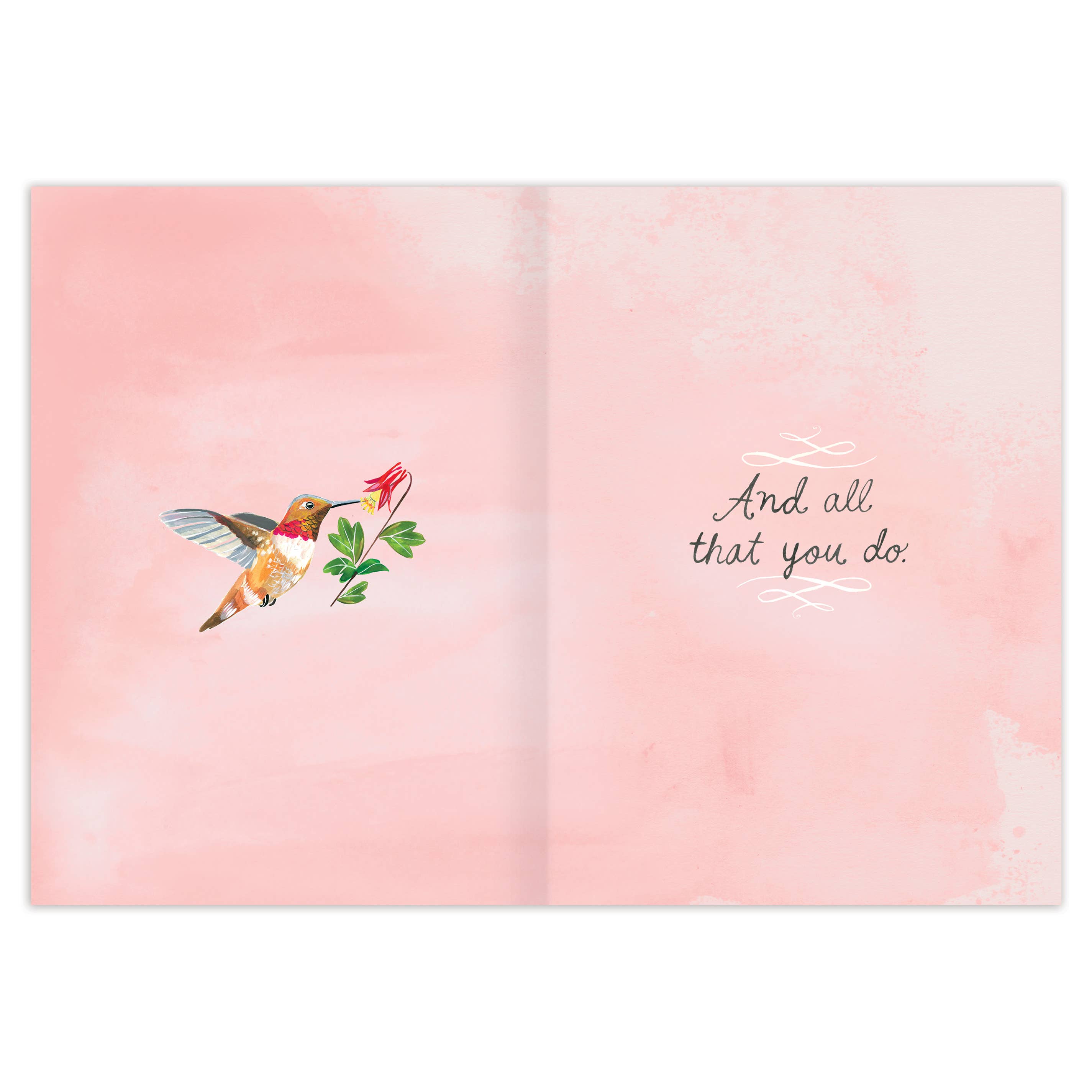 Grateful Hummingbird Thank You Card