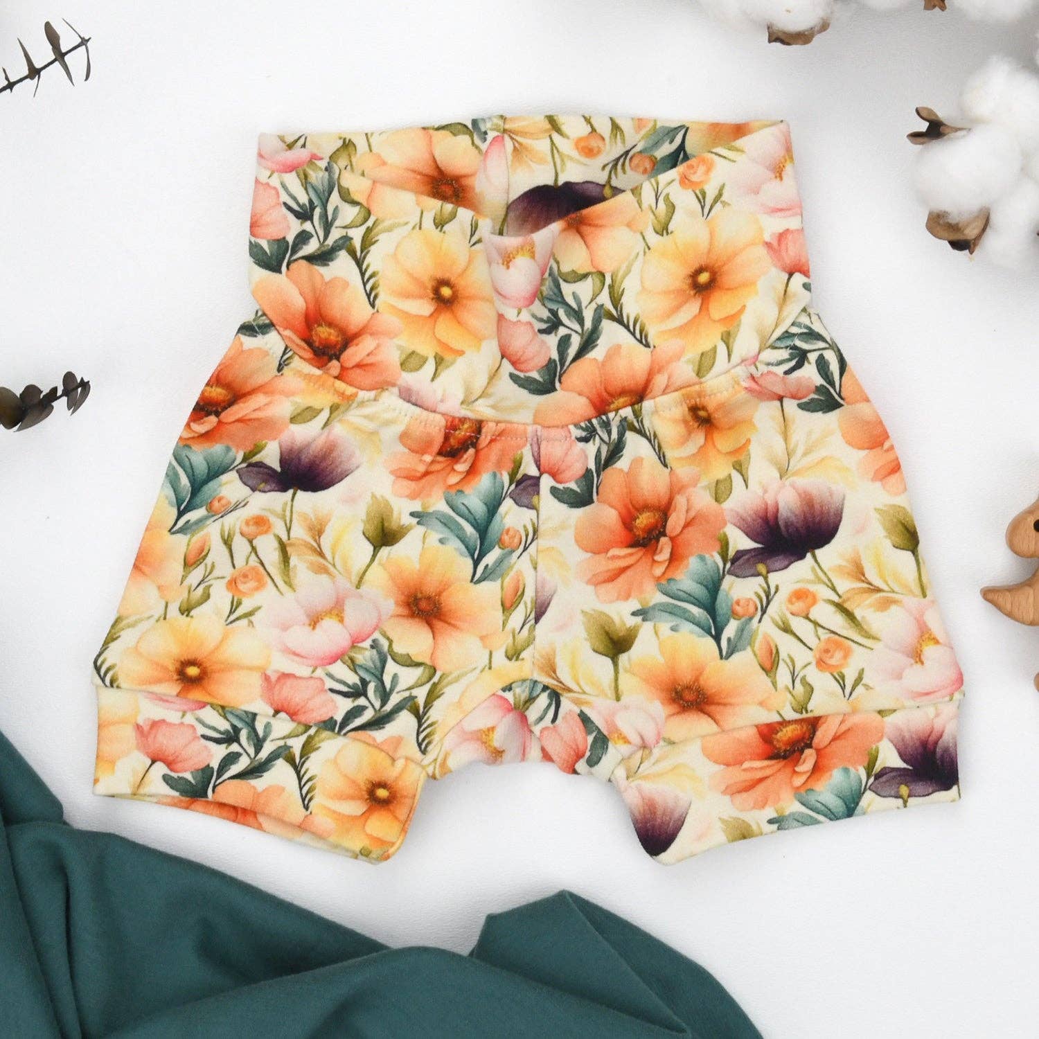 Organic Cotton High Waist Baby Shorts, Lilly