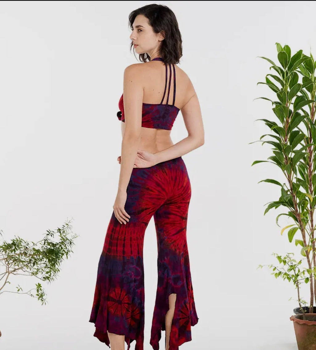 Tie-Dye Strappy Halter Crop Top Bralette
