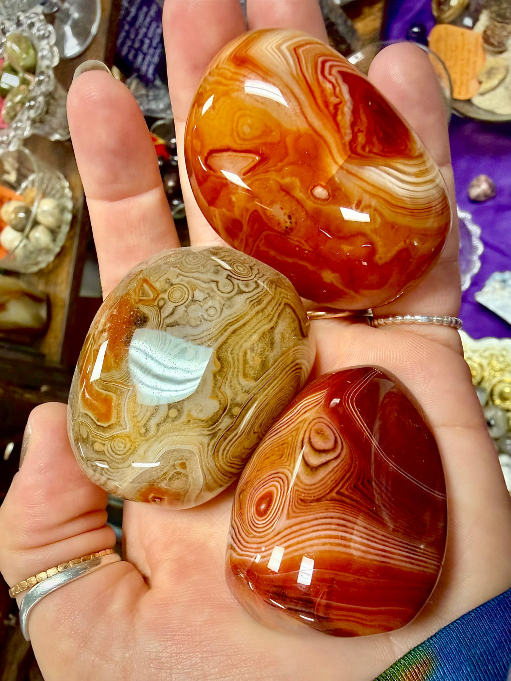 Sardonyx Carnelian Palm Stones