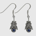 Lapis & Feathers Sterling Silver Earring