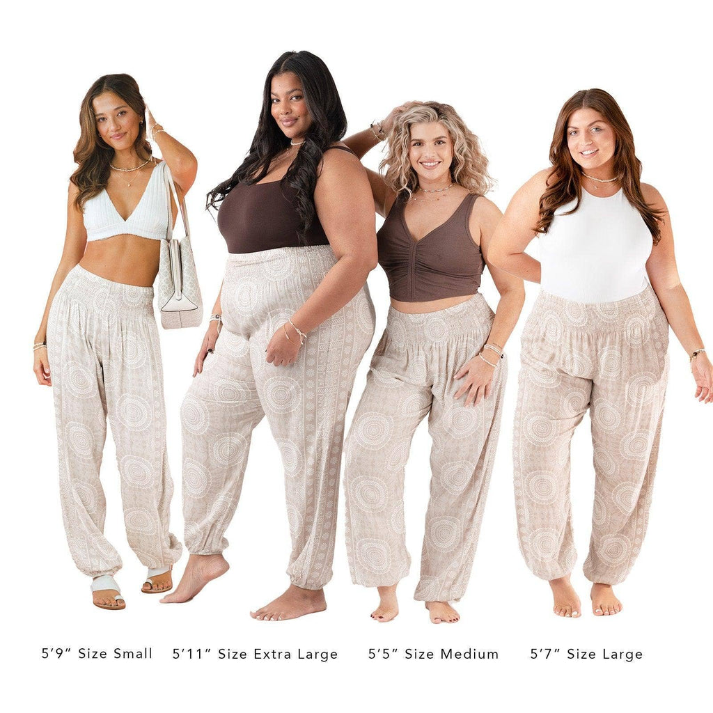 Tan Sahara Harem Pants with Pockets