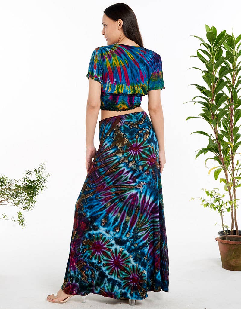 Tie-Dye Long Maxi Skirt(TH-1886)