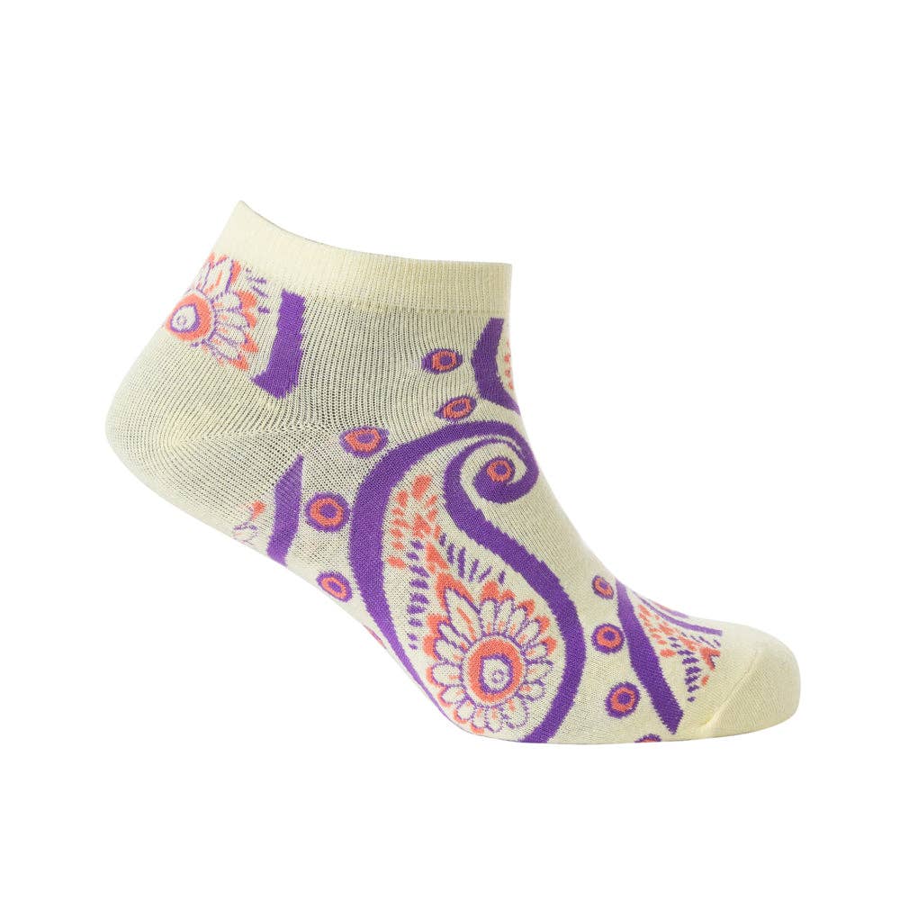 Sunshine Swirl Suzie Ankle Socks In Cream