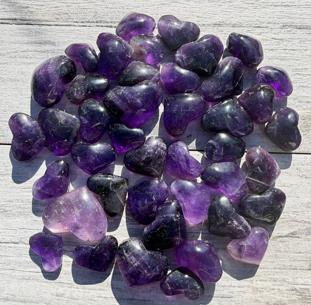 Deep Amethyst Heart Crystal Healing Energy