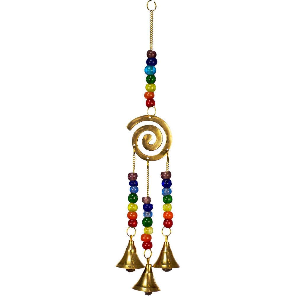 Hanging Bells Rainbow Chakra Spiral