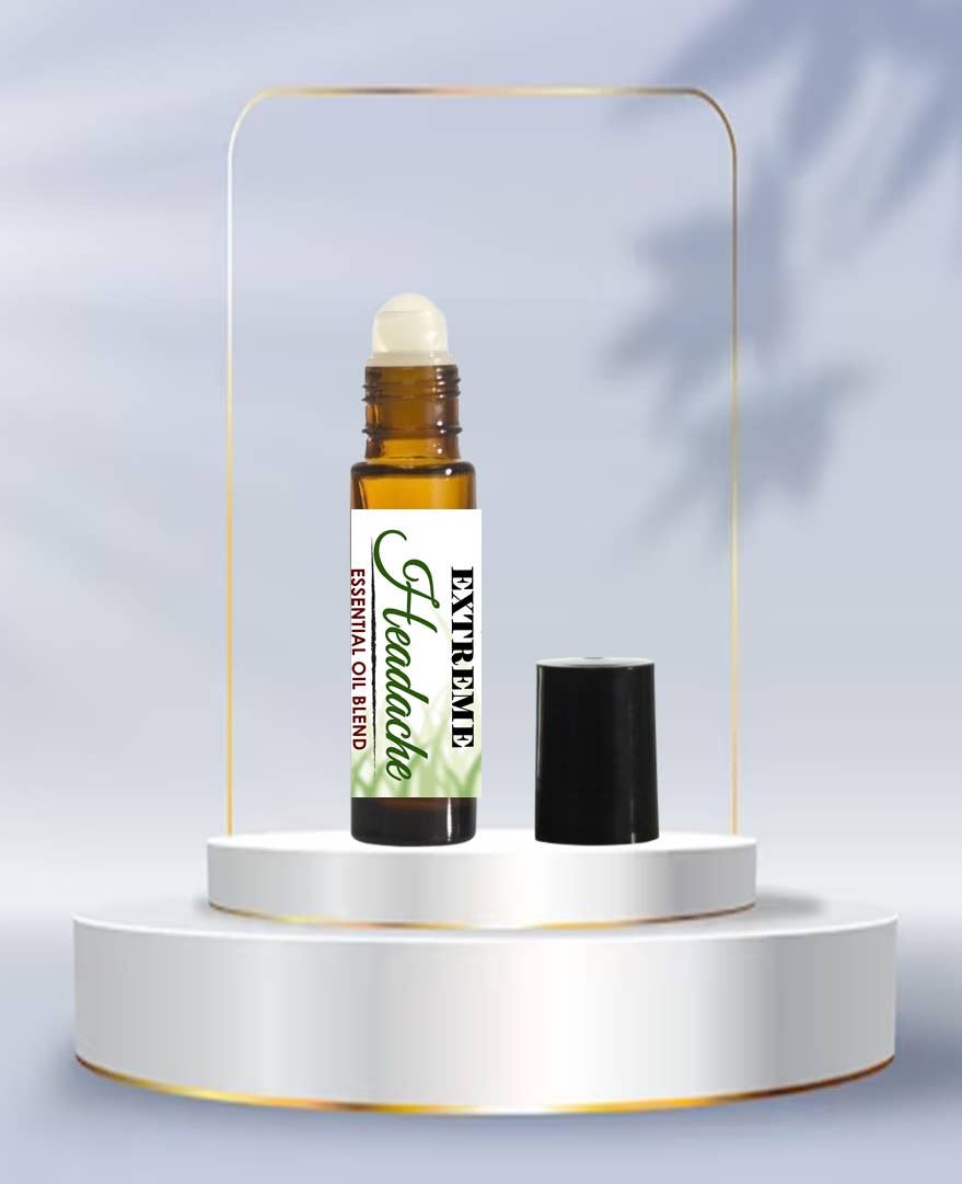 Migraine Roller Ball: Headache Relief Essential Oil Bottle Aromatherapy