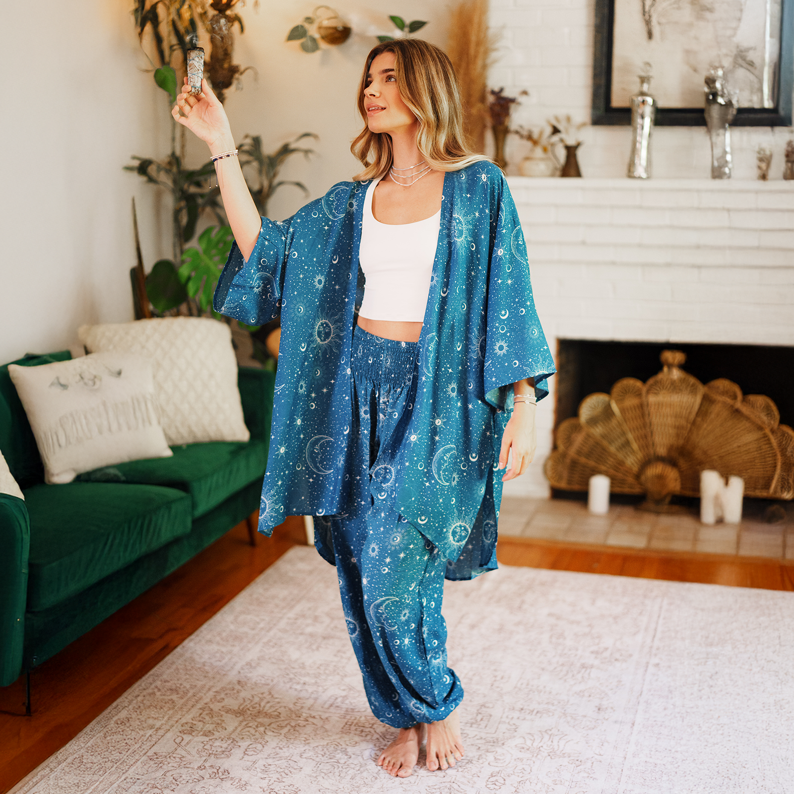 Turquoise Cosmic Sky Aloha Cover Up