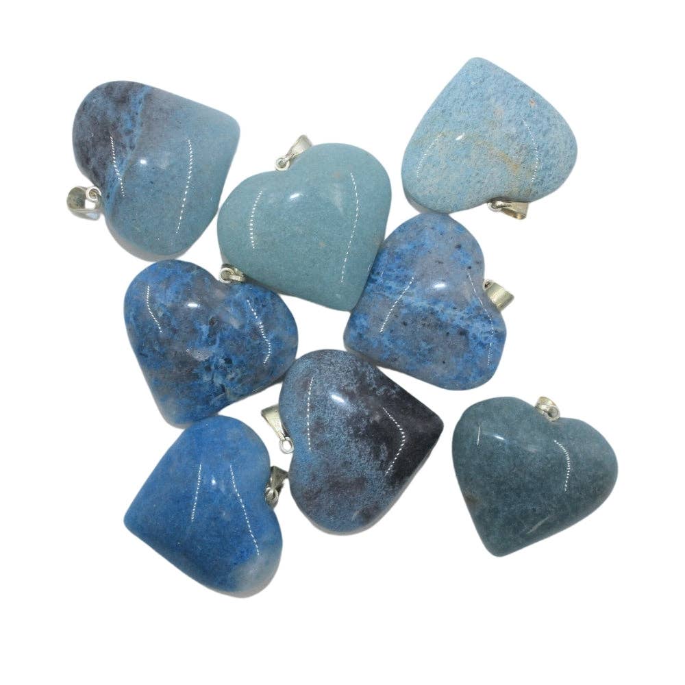Heart Pendant - Angel Blue Quartz