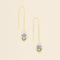 Pressed Flower Thread Earring - Blue Forget Me Not/Gold