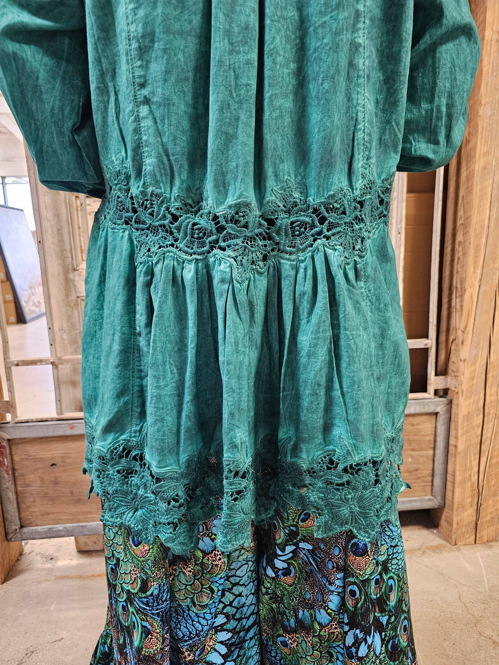Handmade Vintage Lace Jacket- Emerald