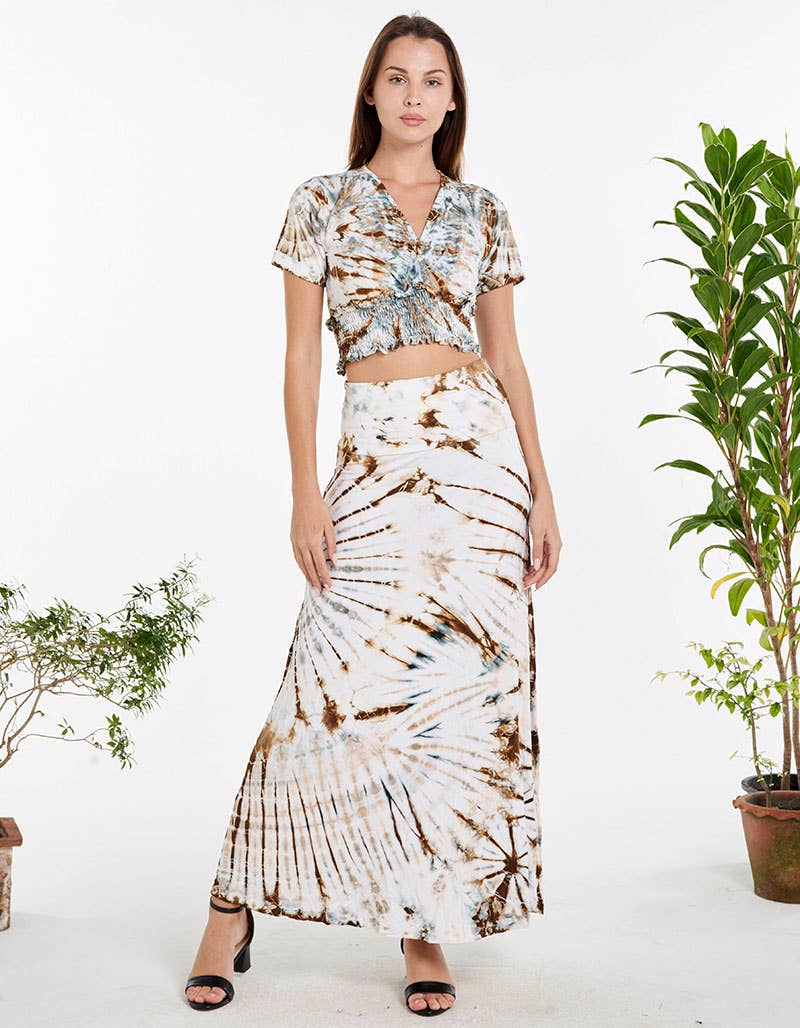 Tie-Dye Long Maxi Skirt(TH-1886)