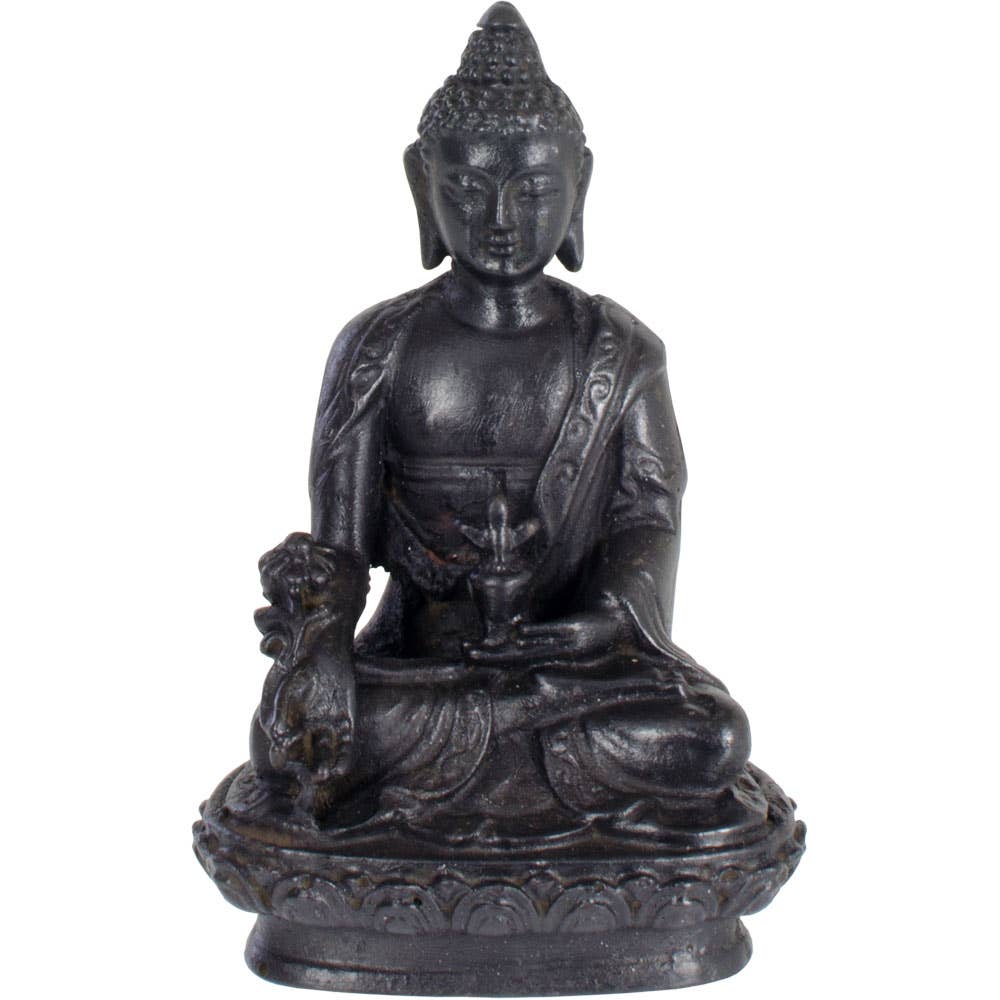 Black 4" Buddha Resin Statue