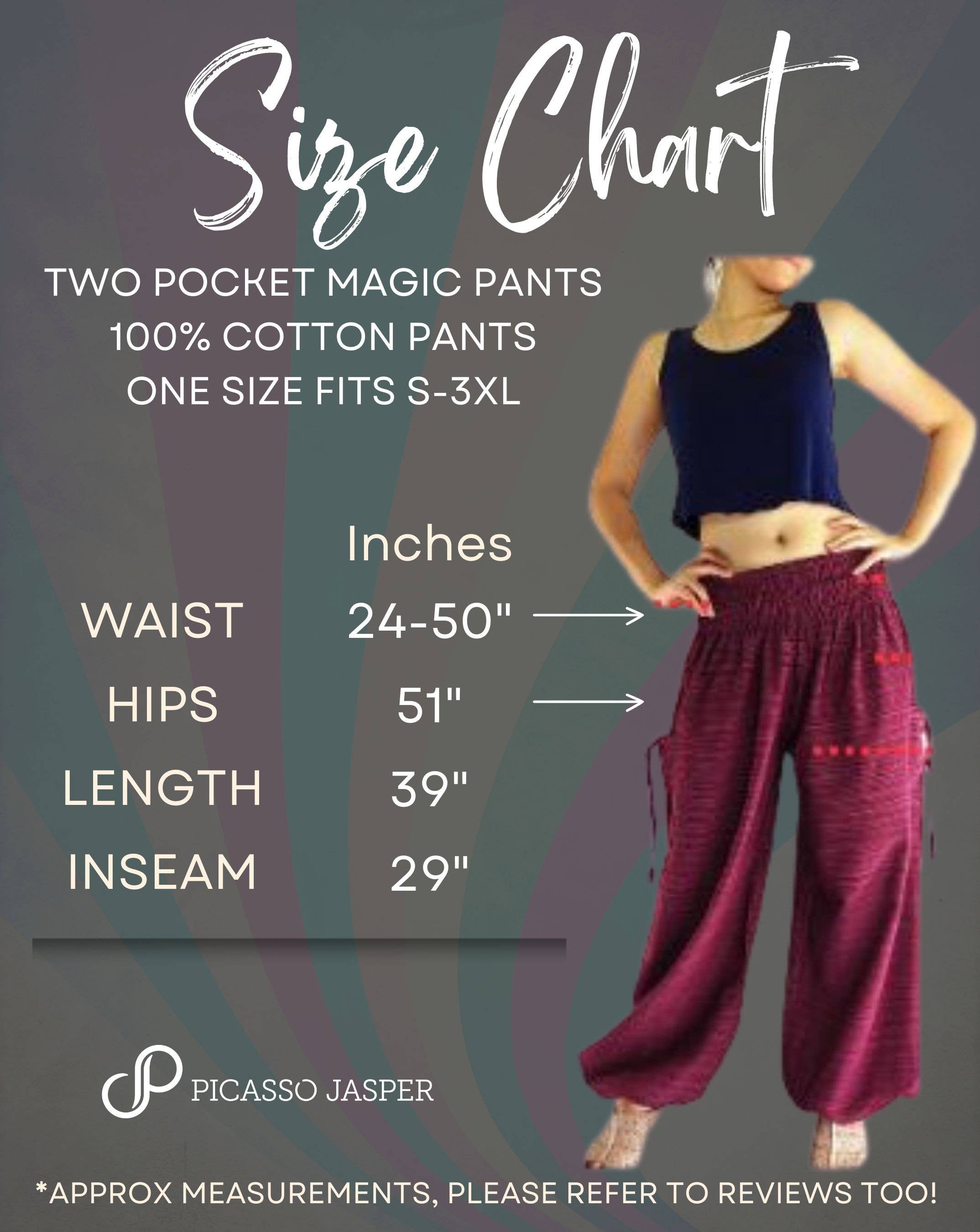 100% Cotton, Two Pocket Magic Pants