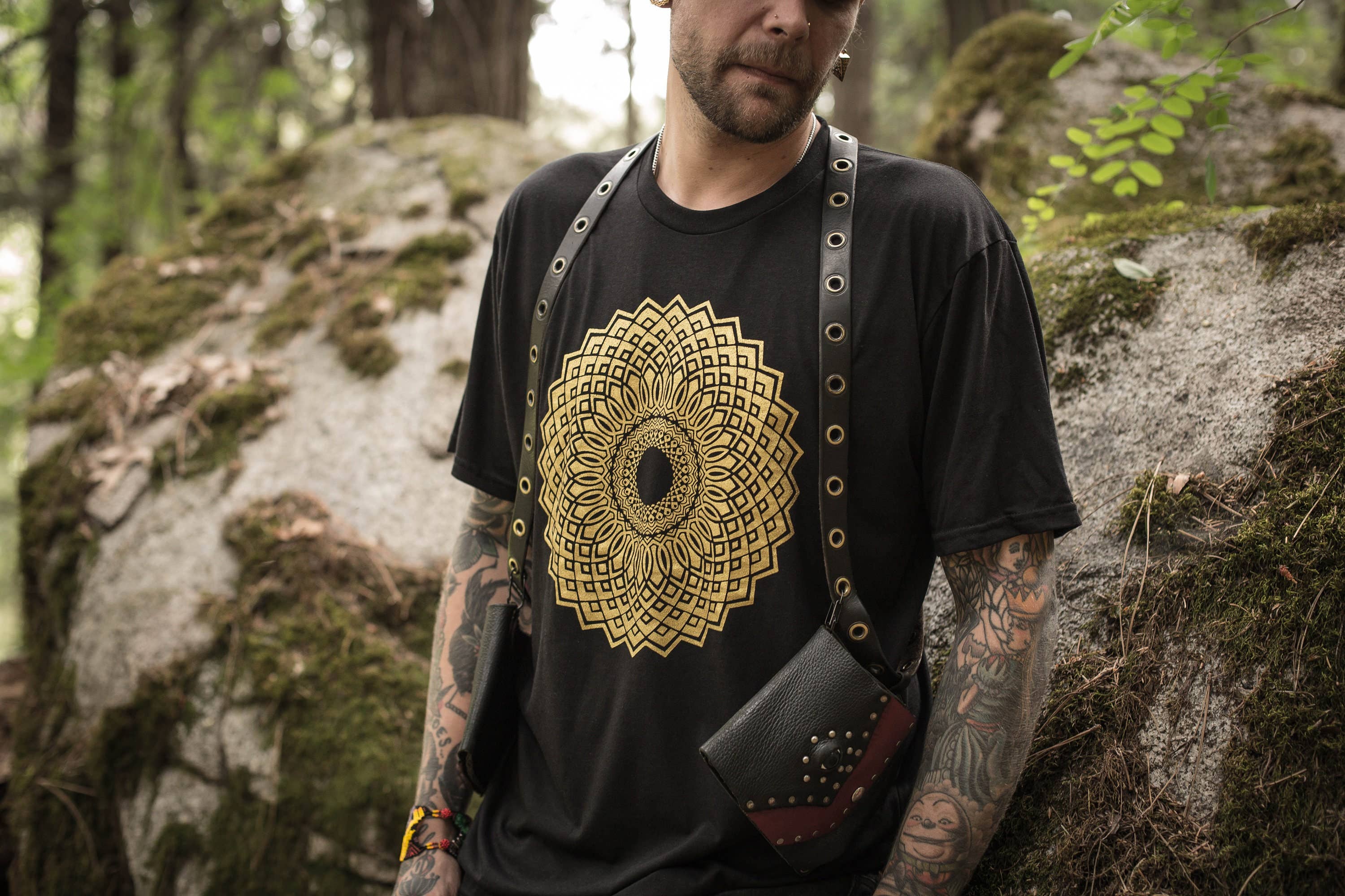 Bloom Hemp Organic Mandala Lotus Sacred Geometry Yoga Tee