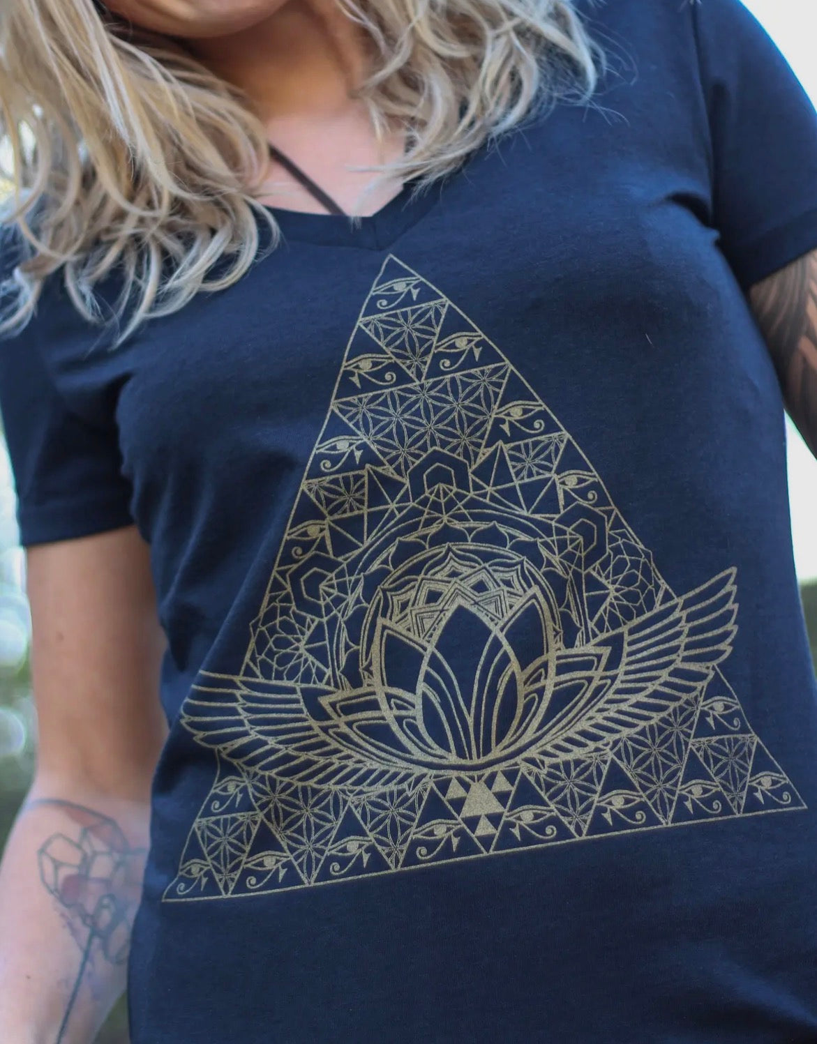 Egyptian Sacred Geometry T-Shirt: Isis Pyramid Hemp Tee