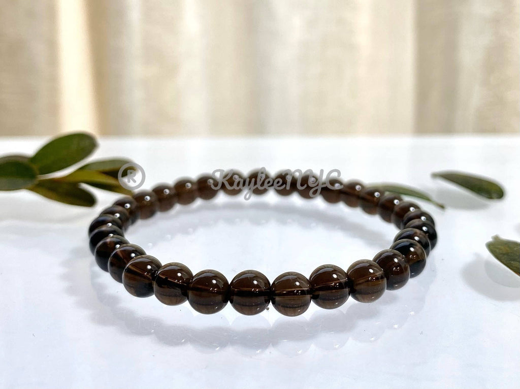 Smoky Quartz Crystal Healing Stretch Bracelet 6mm